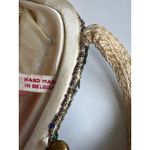Vtg flapper style Made In Belgium crocheted sequin beaded kiss clasp formal bag Green Photo 10