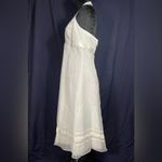 David's Bridal Wedding Dress Tea Length Organza White Beach V Neck Halter Sz 10 Photo 3