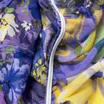 Fig and Flower Sheer Purple Floral Poet Blouse Romantic Size XL Photo 12