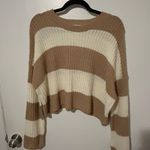 Jessica Simpson  Tan and Cream Striped Sweater Photo 0