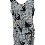Stella Black And Cream Floral Paisley Wrap Midi Dress Large Photo 0