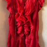 Paper + Tee Elegant paper tee Red Ruffled Women's Top large Photo 0