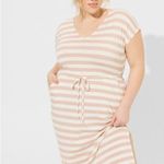 Torrid ‎ Midi Super Soft Dolman Sleeve Knit Dress Pockets Plus Size 4 4X Striped Photo 2