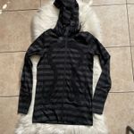 Lululemon Stride Jacket Women 6 Black Gray Striped Hoodie Thumbholes Full Zip Photo 10