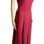 Peruvian Connection Burgundy V-Neck Short Sleeve Sundress Maxi size S Photo 4