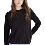 Madewell Province Cross-Back Pullover Sweater Women's Small Black Gray Hippie Photo 0
