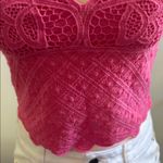 Pink Lace Crochet Cami Top Photo 2