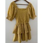 Cleobella  Luna Mini Dress Camellia Print $208 Organic Cotton Smocked S EUC Photo 10