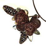 Blue abalone flower choker necklace Photo 2