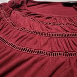 Lane Bryant Women’s Swing Crew-Neck Trim Top Red Maroon Long Sleeve size 22 24 Photo 5