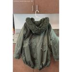 Torrid  Olive Green Twill Faux Fur Hooded Anorak Winter Parka Jacket‎ Size 1 Photo 11