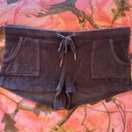 Zenana Outfitters y2k terry cloth velour grey cargo pocket mini lounge shorts Photo 0