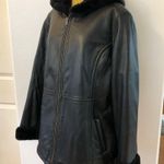 Sonoma  Life+Style Lambskin Women’s Black Aviator Leather Jacket-Faux Fur Lined Photo 2