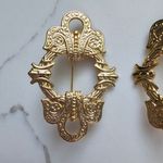 Vintage 80s Maximalist Gold metal lightweight pierced earrings Photo 1