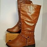 Wanted Lismore Tan Tall Boots With Strap & Stud Detail Inside Zip Size 8.5 Photo 0
