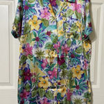 EUC BeautifulCabernet Womens Multicolor Floral‎ Satin Short Dressing Gown Sz L Size L Photo 0