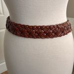 Vintage Leather Belt Brown w/Silver Swirl Buckle 1997 S Small Silver Photo 2