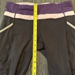 Lululemon Capri Leggings Deep Purple with Periwinkle Trim Size 10 Photo 7