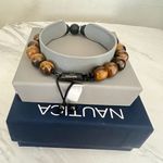 Nautica  Tiger Eye Beaded Feather Charm Bracelet, Uni‎ Sex, Brown/Black, NWT Photo 7