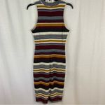 Gianni Bini Striped Sleeveless Lined Sweater Dress Bodycon Jewel Tones Large NEW Photo 7