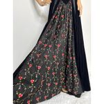 Late 80s Jeannie Nitro Gothic black velvet silk floral embroidered corset gown s Photo 10