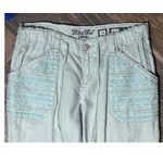 Miss Me  Cargo Pants Trouser Medium Mint 100% Linen Wide Leg Aztec Boho Y2K TALL Photo 6