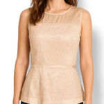BCBG Max Azria Beige Lace Silk Blend Peplum Sleeveless Top Size Small Photo 0
