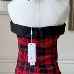 NWT Belle Poque Sleeveless Adjustable Halter Red Plaid Top M Size M Photo 0