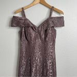 R & M Richards  Formal Dress Lace Sweetheart Neck Cold Shoulder Cap Sleeve Gown Photo 2