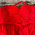 Dancing Queen Red Strapless Prom Dress Photo 4