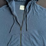 American Eagle Women’s Blue Zip-Up Hoodie with Floral Design Photo 4