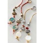 Free People Treasure Dangles Earrings Tan Neutral Bohemian Gypsy Evil Eye Shell Photo 11