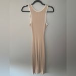Amazon ‎ Knit Beige White Sleeveless MidiDress With Cutout Size Small Photo 6