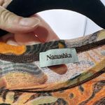 Nanushka Nilo Floral Short Sleeve Cropped Top Arte Povera Size Small Streetwear Orange Photo 3