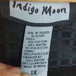 Indigo Moon Size 1X Cotton Patchwork Vintage Embroidery Wooden Buttons Neutral Black Photo 2