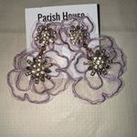 Floral Crystal Earrings Gold Photo 1