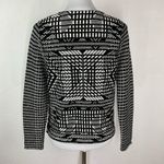 H&M Black White Woven Geometric Open Front Blazer Jacket XS Photo 4