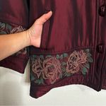 Lands' End Embroidered Burgundy Women's Hoodie Coat Jacket, Size XXXL Photo 6