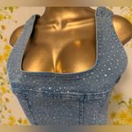 NWOT Denim Blue Rhinestone Embellished Women's Top size L Size L Photo 2