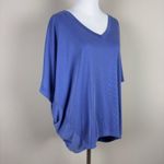 Chico's ‎ 3 Top Womens XL Purple Ribbed Knit Dolman 3/4 Sleeve V-Neck Relaxed Fit Photo 5