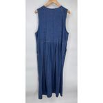 Jane Ashley Vintage  Button Front Denim Jumper Dress Womens Large Blue Cotton Photo 9