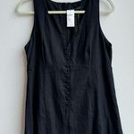 Banana Republic NWT  Black Linen Blend Button Front Classy Fit Flare Dress Size 8 Photo 1