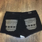 Karma Blue Black Embroidered Denim Jean Shorts Women’s Size 6 Photo 3
