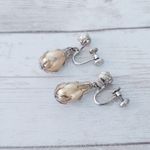 Vintage Screw On Earrings Stylish Faux Pearl Dangle Photo 4