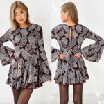 Urban Outfitters UO Ecote Sascha Bell Sleeve Paisley Red Dress Size Small Photo 0