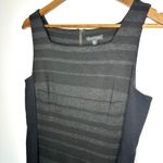 Eileen Fisher  Black Striped Square Neck Stretch Bodycon Straight Dress Women's 8 Photo 2