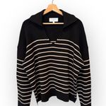 LA LIGNE Sailor Stripe Cotton Sweater Size XL Black Photo 3