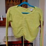 Sincerely Jules  Neon Chartreuse Adjustable cropped Sweater Photo 0