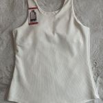 32 Degrees Heat 32 Degrees Cool Women's Soft Ribbed Fabric with Built-In-Bra‎ Top, Cream, Size M Photo 0