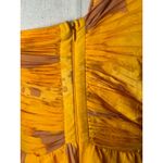 Isi Brown Dress women Medium Yellow Pleated One Shoulder Cutout Asymmetric Midi Photo 8